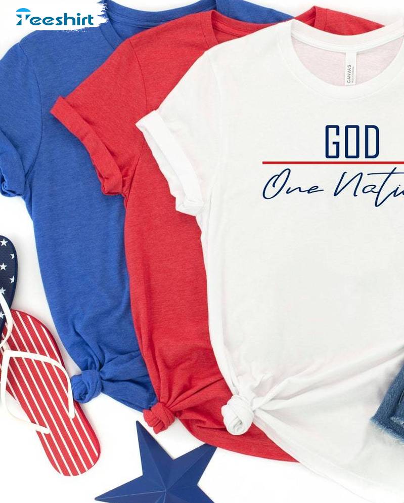 Cool Design One Nation Under God Shirt, God New Rare Unisex Hoodie Short Sleeve