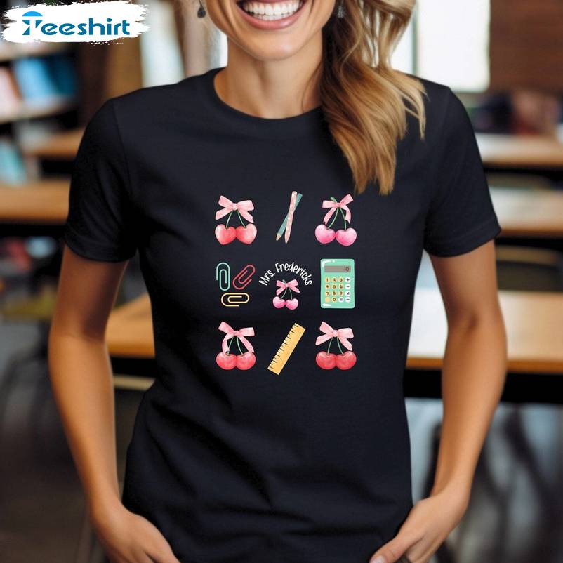 Modern Coquette Teacher Shirt, Awesome Coquette Bow Teacher Long Sleeve Tank Top