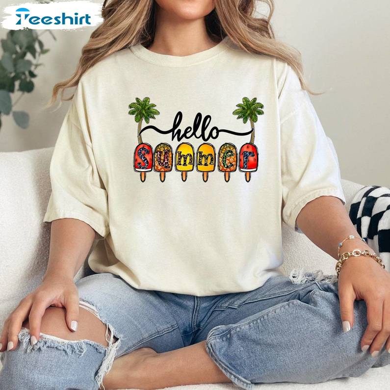 Comfort Hello Summer Shirt, Boho Summer Inspirational Unisex Hoodie Tee Tops