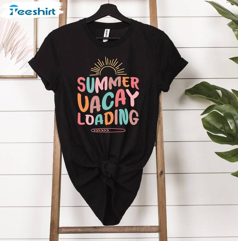 Must Have Summer Vacay Loading Shirt, Cool Design Vacay Mode Long Sleeve Tee Tops