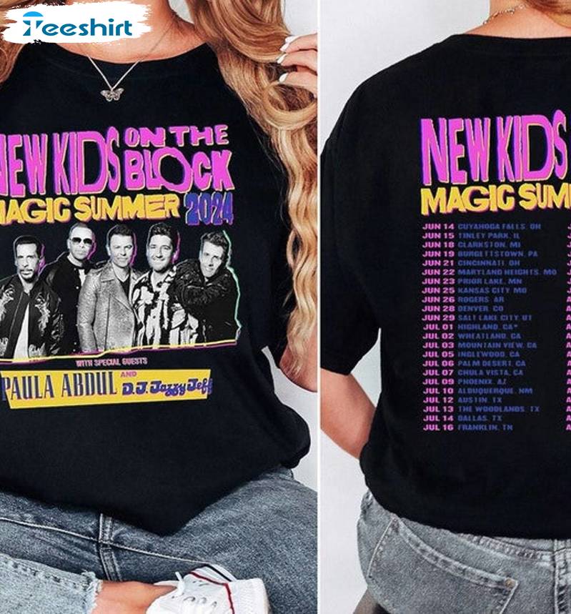 Summer Tour 2024 Unisex Hoodie, Cool Design New Kids On The Block Shirt Long Sleeve