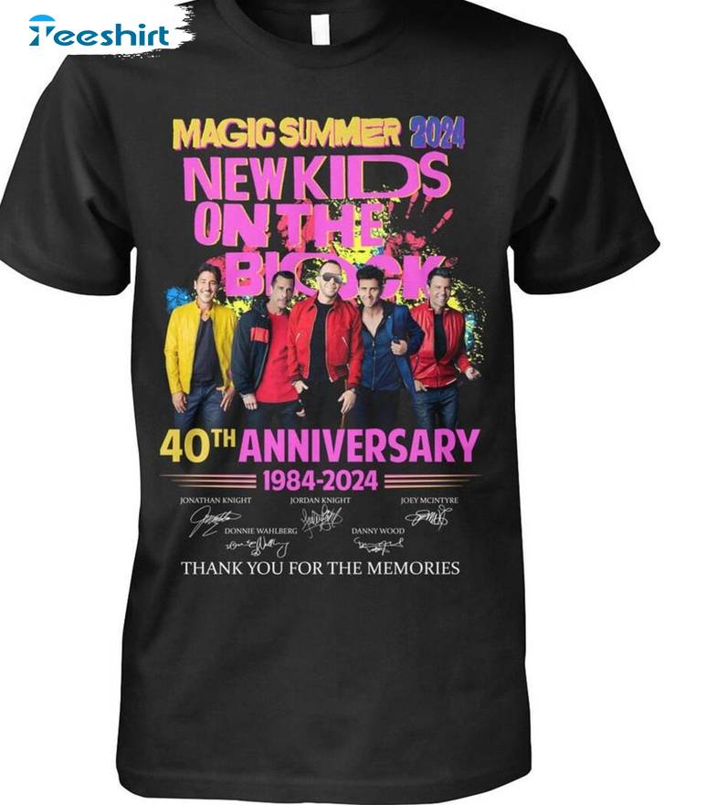 Groovy New Kids On The Block Shirt, On The Block 40th Anniversary 1984 Long Sleeve Sweater