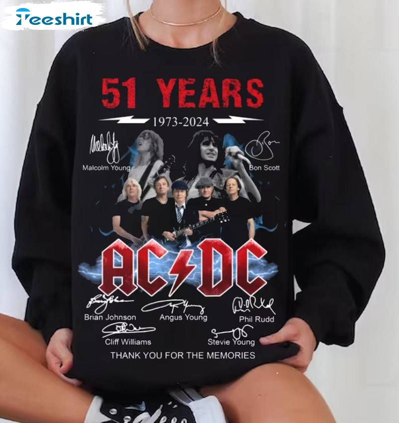 New Rare Acdc Band Shirt, Rock And Roll Inspirational Unisex Hoodie Crewneck