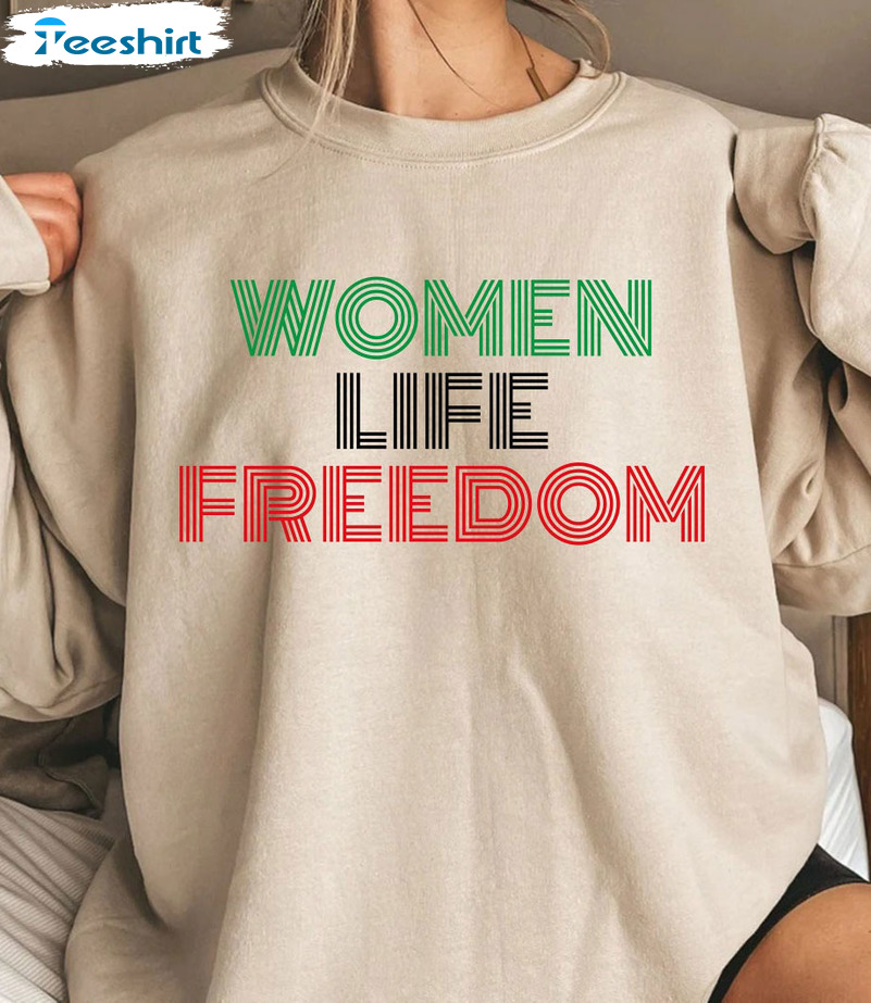 Women Life Freedom Shirt, Stand With Iranian Woman Freedom Sweatshirt Hoodie Long Sleeve