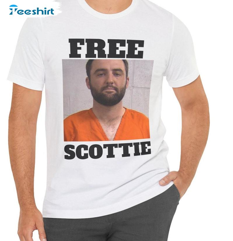 New Rare Free Scottie Shirt, Funny Scottie Mugshot Crewneck Long Sleeve