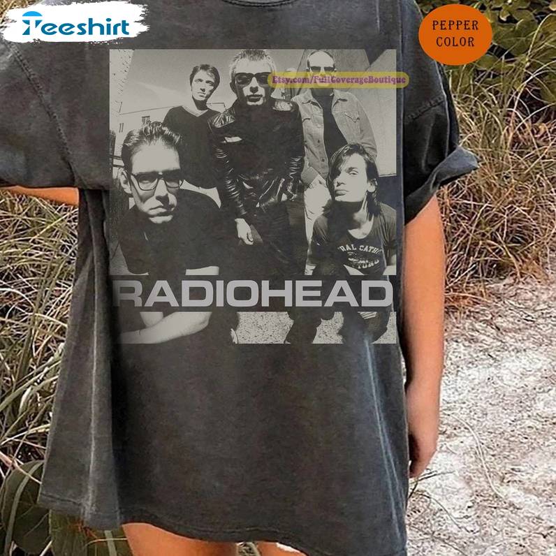 Vintage 90s Band Unisex Hoodie, Comfort Radiohead Shirt Long Sleeve