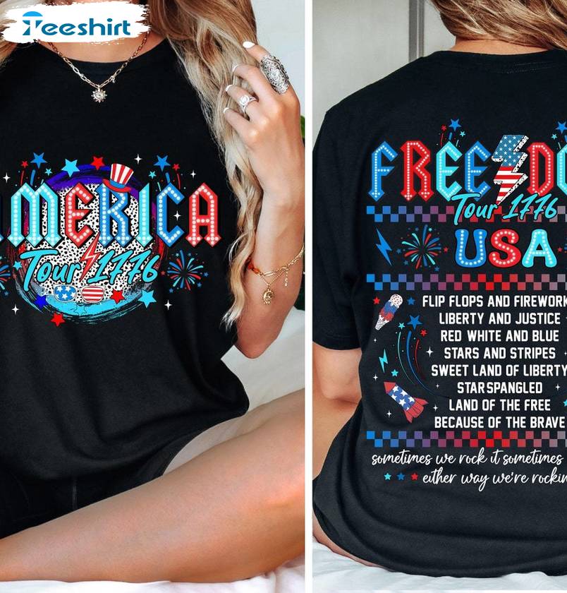 Comfort America Tour Shirt, Cool Design 4th Of July Unisex Hoodie Short Sleeve