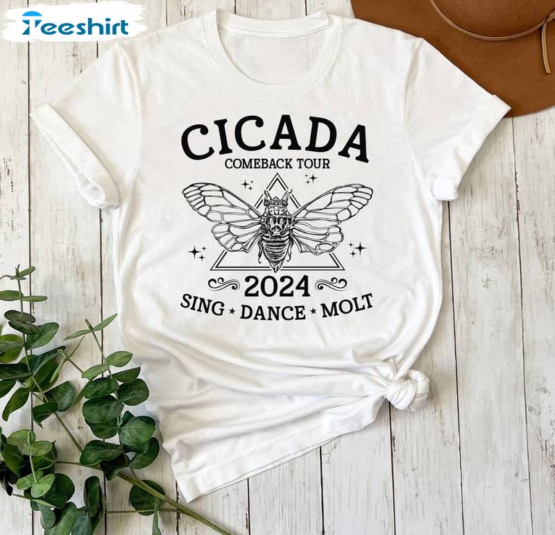 Unique The Cicadas Sing 2024 Short Sleeve , Vintage Cicada Comeback Tour Shirt Long Sleeve