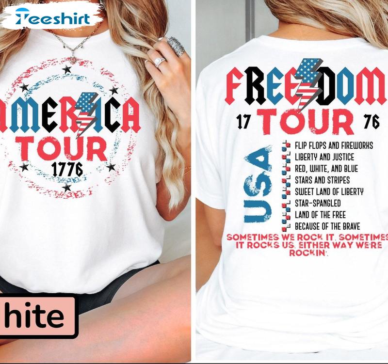 1776 Independence Day Inspirational Sweatshirt , Comfort America Tour Shirt Short Sleeve