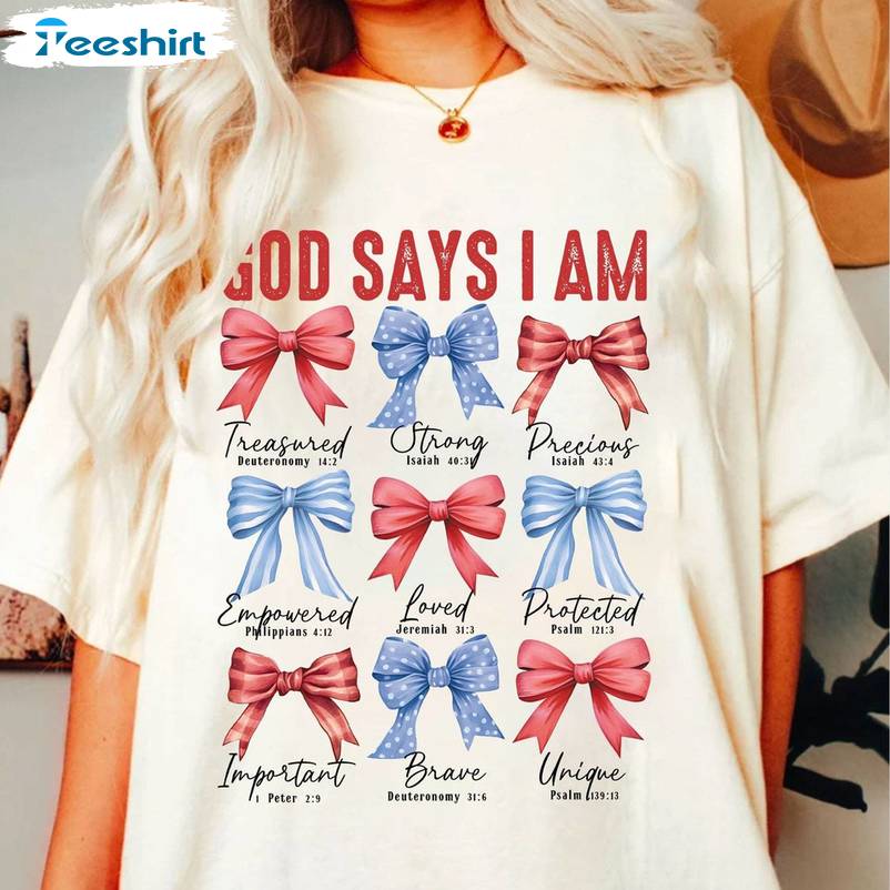 God Says I Am 4th Of July Comfort Shirt, Limited America Crewneck Sweater