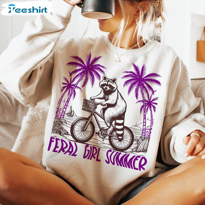 Groovy Summer Girl Sweatshirt, Comfort Feral Girl Summer Shirt Long Sleeve