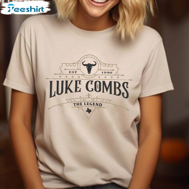 Groovy Cowboy Sweatshirt , New Rare Luke Combs World Tour Shirt Short Sleeve