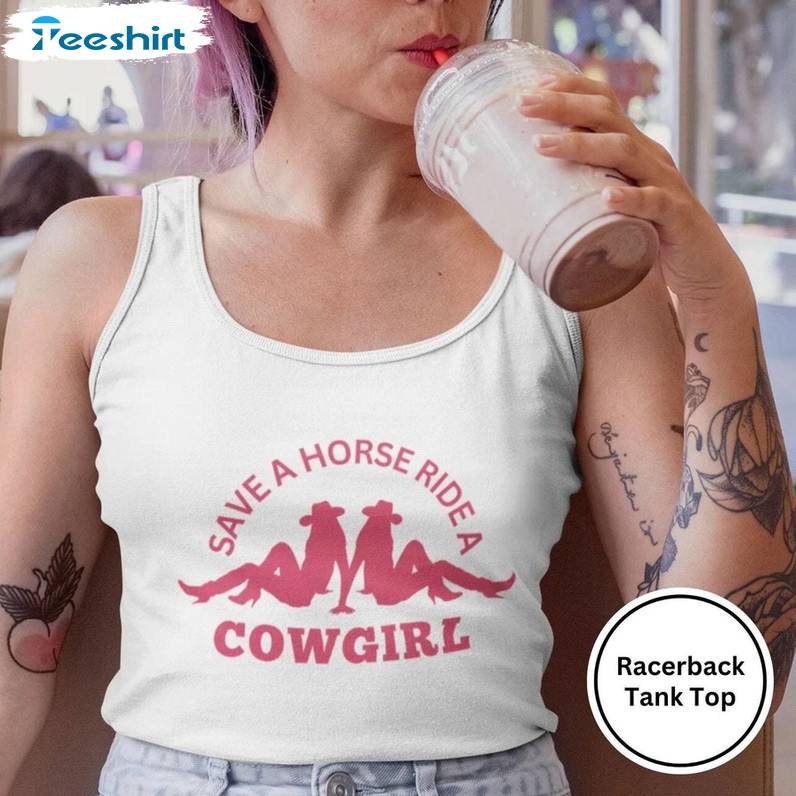 Save A Horse Ride A Cowgirl New Rare Shirt, Cool Design Lgbtq Long Sleeve Sweater