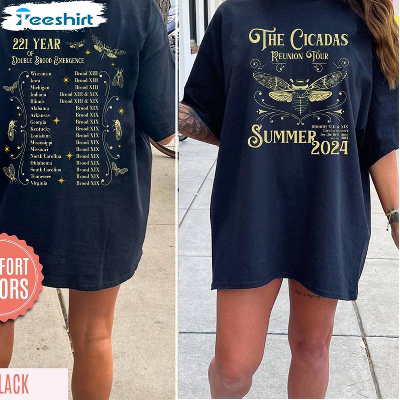 Comfort Color Summer 2024 Sweatshirt , Funny Cicada Comeback Tour Shirt Tank Top