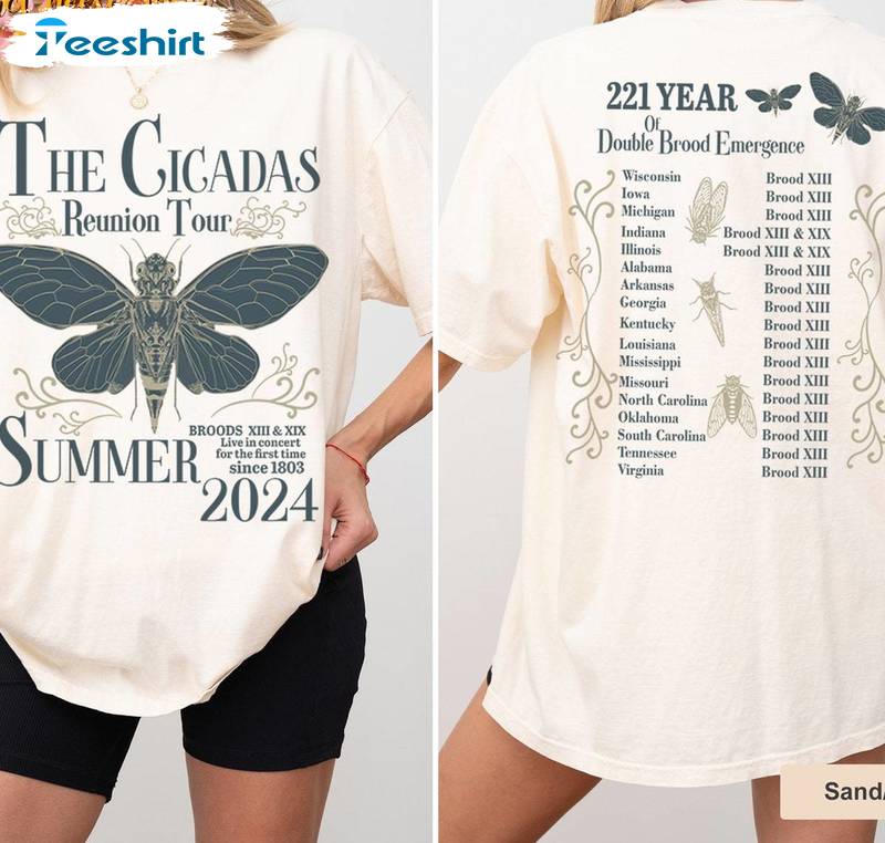 Groovy Cicada Comeback Tour Shirt, Neutral Year Of Cicada Emergence Tee Tops Sweater