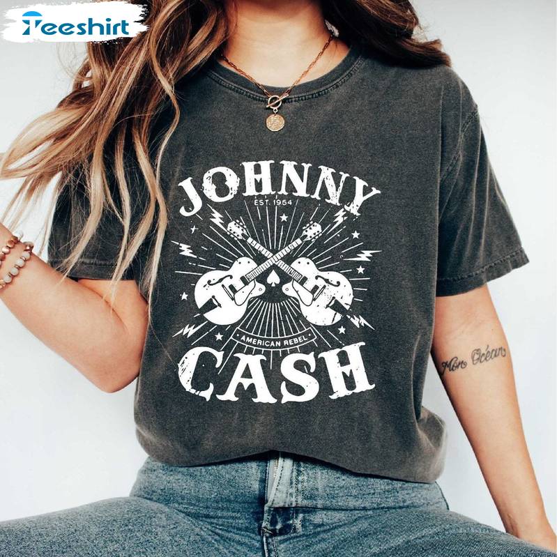 Johnny Cash Inspirational Shirt, New Rare Country Music Long Sleeve Tee Tops