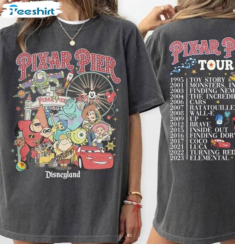 Trendy Pixar Pier Disneyland Shirt, Disneyland Pixar Fest 2024 Crewneck Long Sleeve