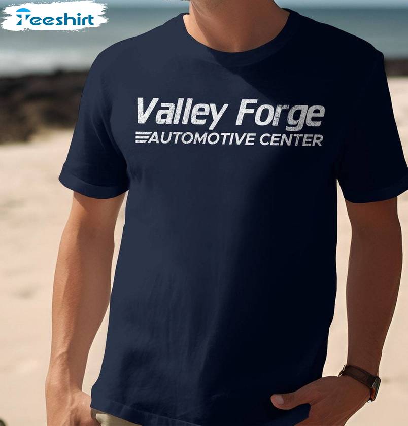 Neutral Car Enthusiast Sweatshirt , Groovy Valley Forge Automotive Center Shirt Sweater