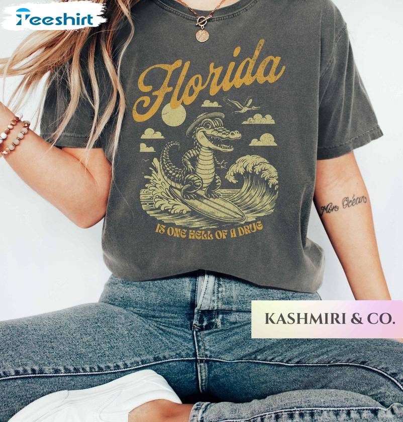 Fantastic Florida Is One Hell Of A Drug Hoodie, Groovy Bury Your Regrets Florida Shirt Tank Top