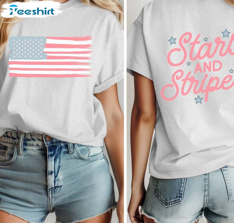 Groovy Stars And Stripes Shirt, Creative Patriotic Tee Tops Hoodie