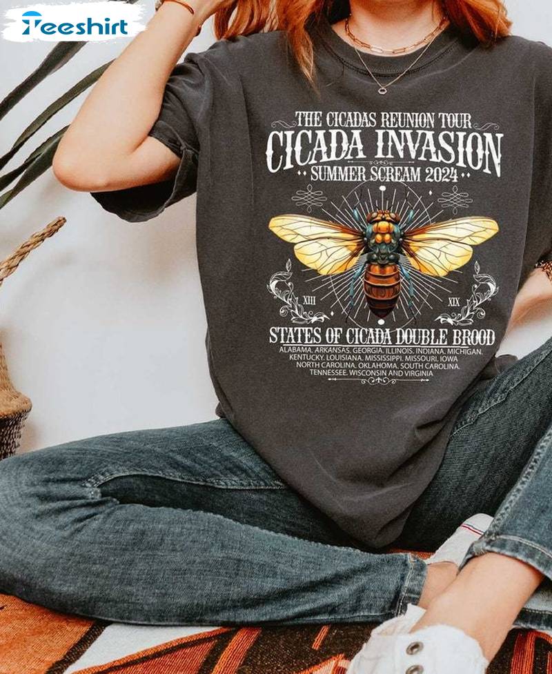 The Cicadas Reunion Tour Summer 2024 Sweatshirt , Unique Cicada Comeback Tour Shirt Tank Top