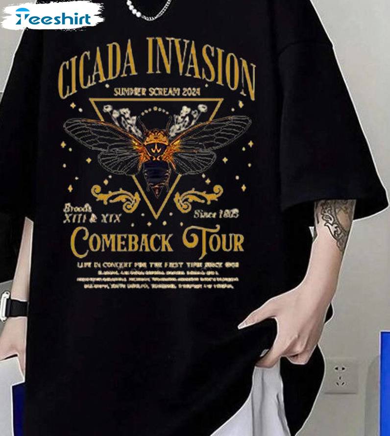 Fantastic Cicadas Invasion Long Sleeve , Cool Design Cicada Comeback Tour Shirt Crewneck