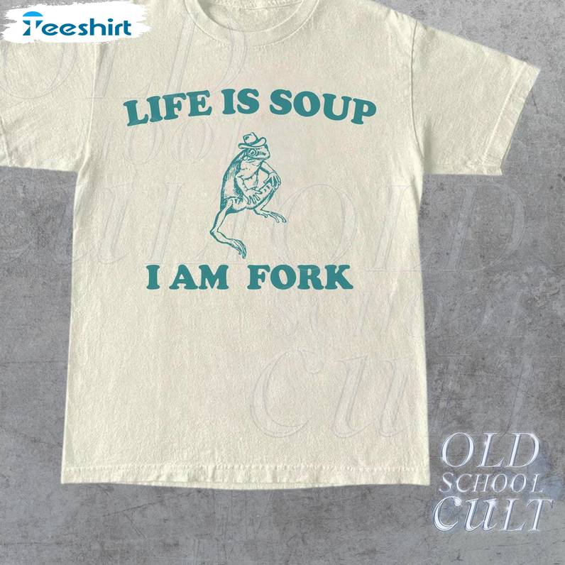 Funny Frog Meme T Shirt, Groovy Life Is Soup I Am Fork Frog Shirt Tank Top