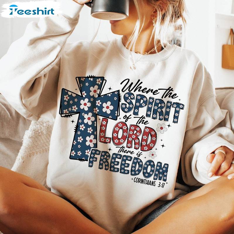 Jesus Unisex Hoodie, Groovy Where The Spirit Of The Lord Is There Is Freedom Shirt Tank Top