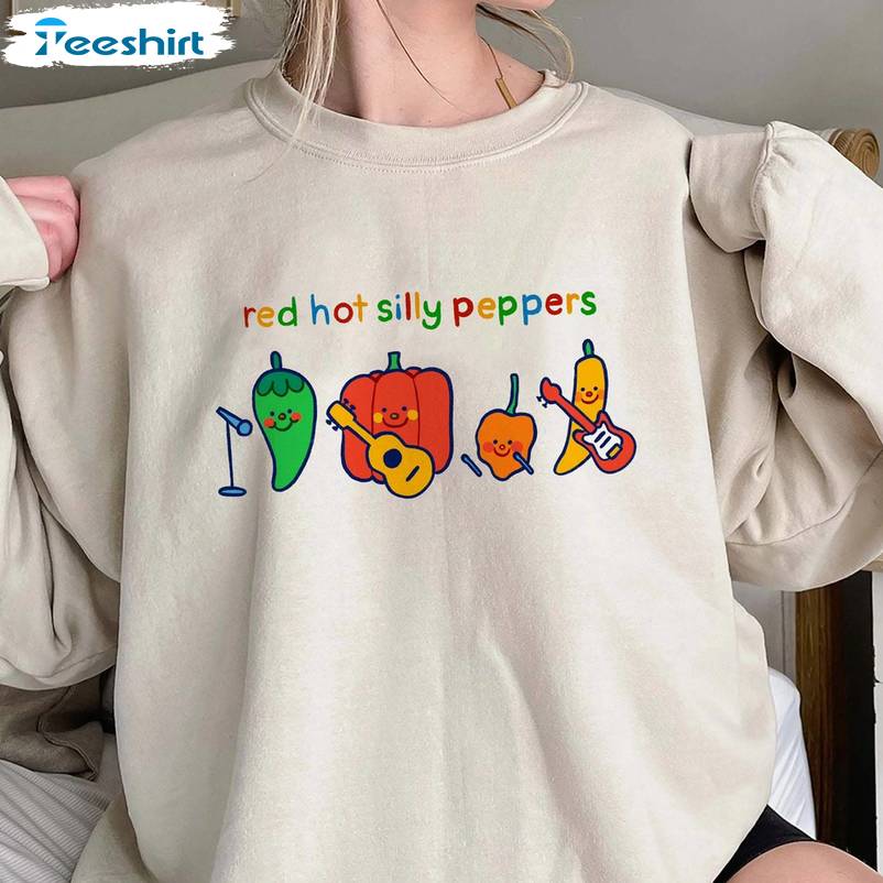 Cute Chilli Music Band Sweatshirt , Comfort Red Hot Silly Peppers Shirt Tee Tops