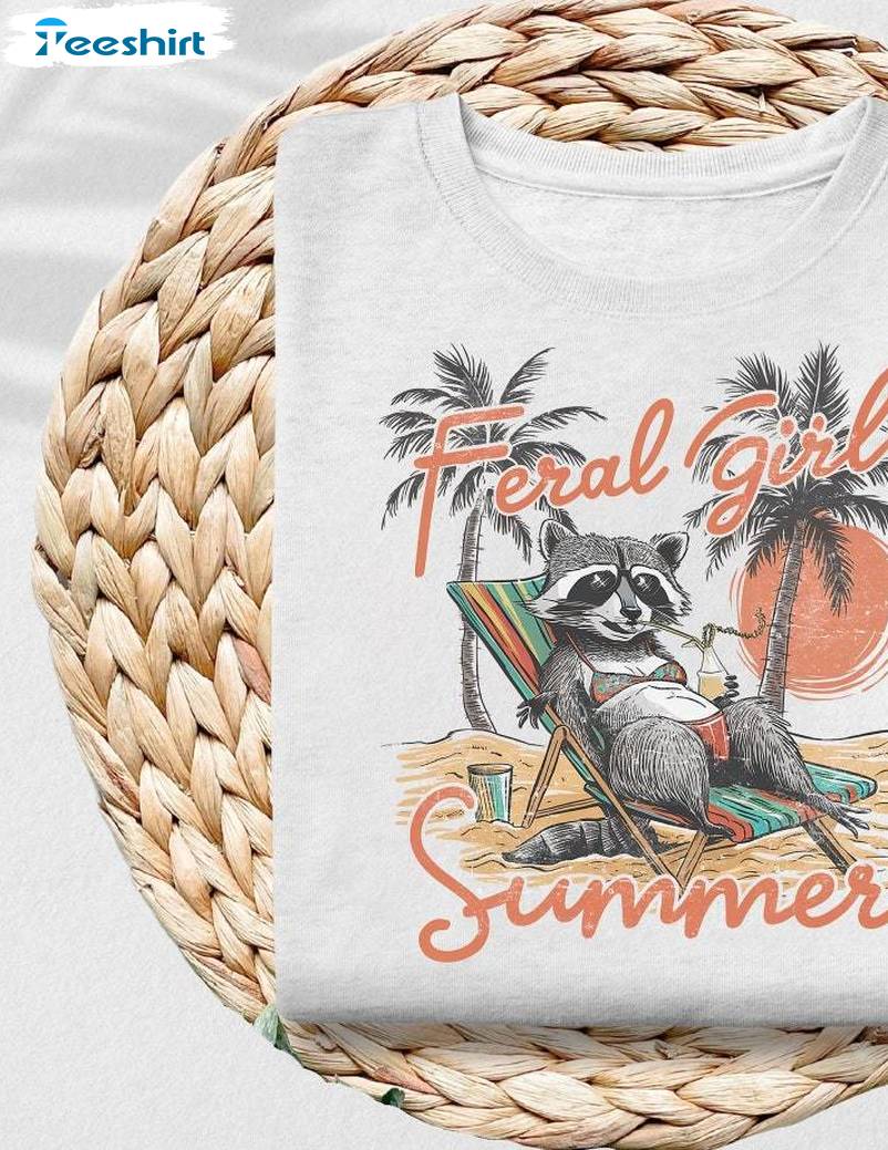 Awesome Feral Girl Summer Shirt, Must Have Beach Short Sleeve Long Sleeve