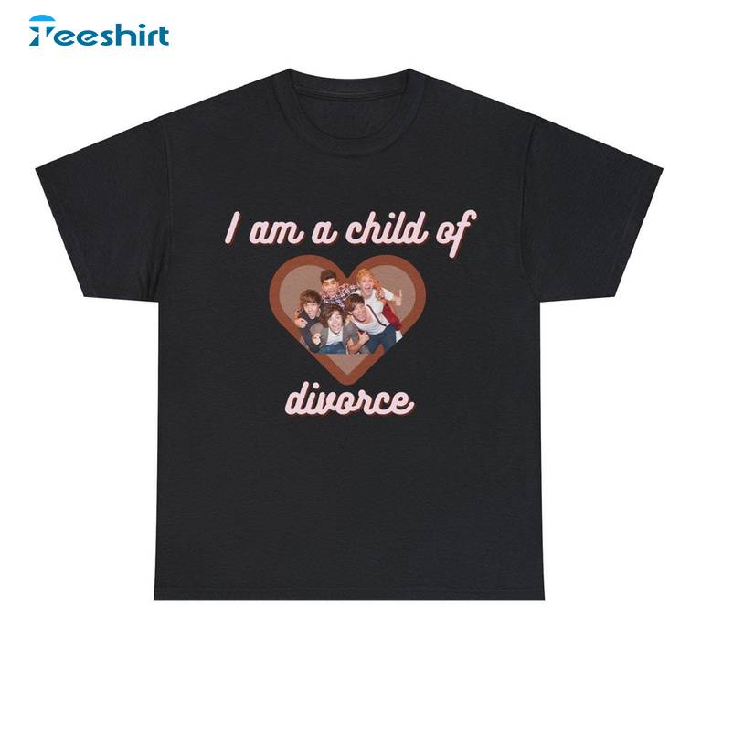 One Direction Inspirational Shirt, Retro Child Of Divorce Short Sleeve Crewneck