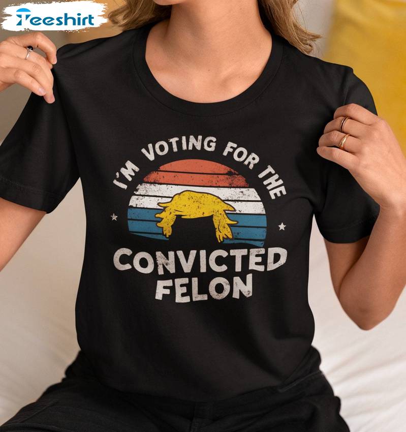 New Rare I'm Voting For The Felon Shirt, Trendy Election 2024 Crewneck Long Sleeve