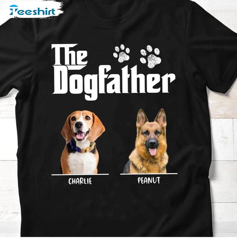 Dog Dad Unisex Hoodie, Cool Design The Dogfather Shirt Long Sleeve