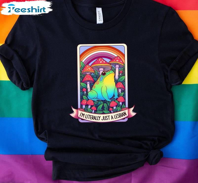 I Am Literrally Just A Lesbian Pride Sweatshirt , Groovy Nobody Knows I'm A Lesbian T-shirt Tank Top