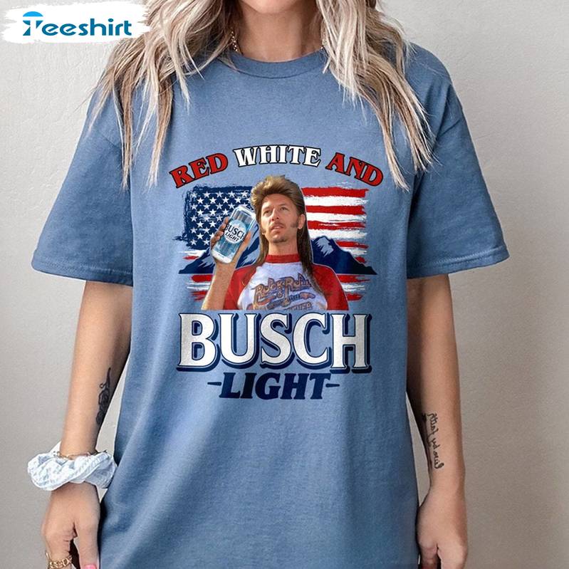 Joe Dirt Merica Sweatshirt New Rare Red White And Busch Light Shirt Crewneck