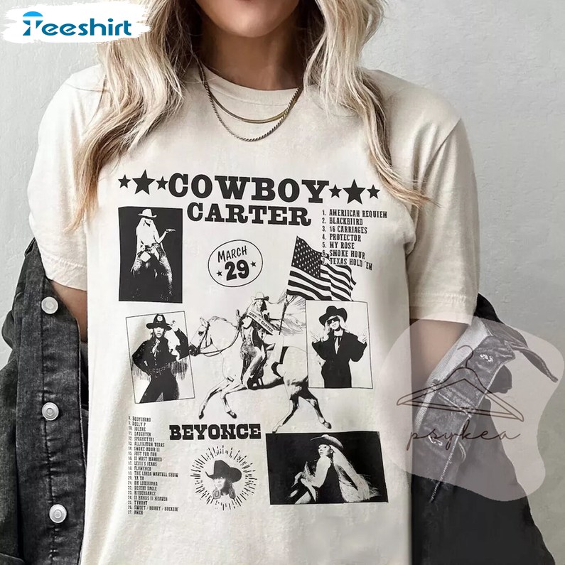 Trendy Beynce Country Music Unisex T Shirt , Comfort Cowboy Carter Shirt Long Sleeve