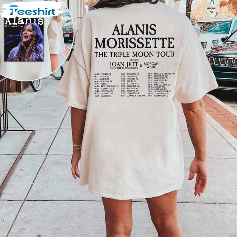 The Triple Moon Tour Unisex T Shirt , Vintage Alanis Morissette Shirt Long Sleeve