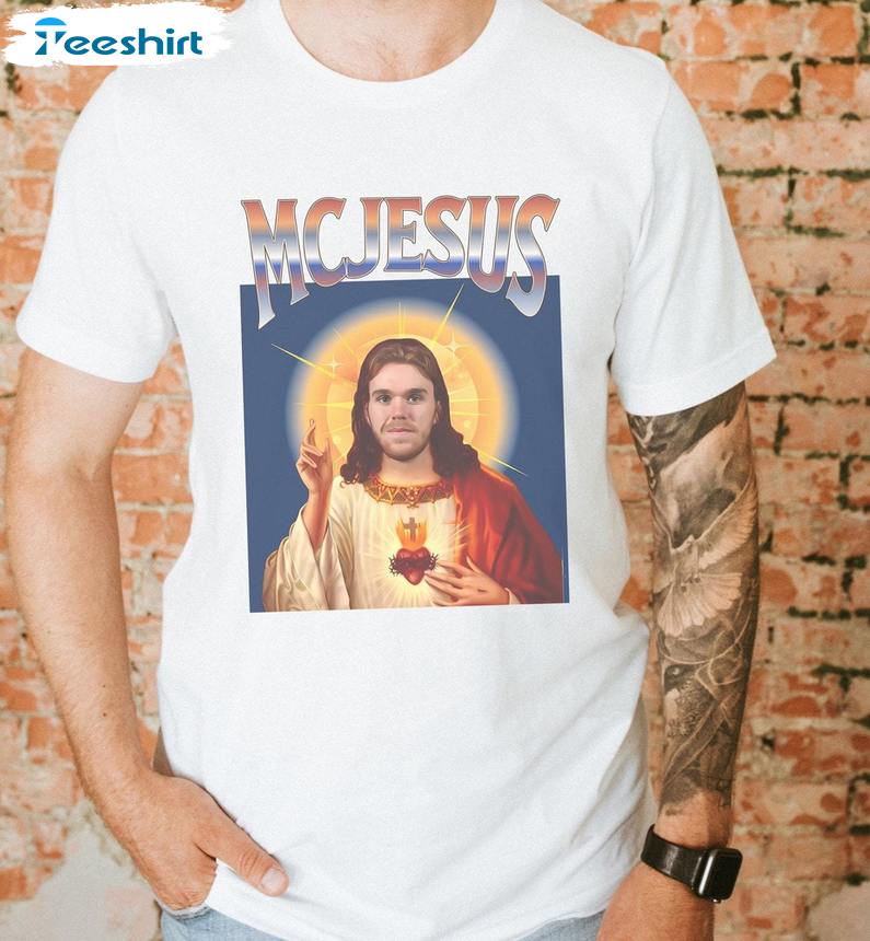 Creative McJesus Comfort Shirt, Oilers Mcdavid Short Sleeve Crewneck