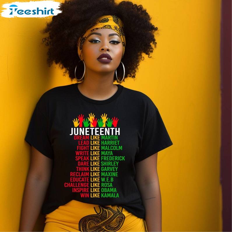 Unique 1865 Juneteenth Shirt, Groovy Dream Like Leaders Long Sleeve Crewneck