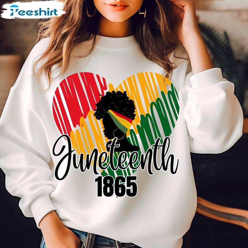 Retro 1865 Juneteenth Shirt, Vintage Unisex Hoodie Short Sleeve For Women