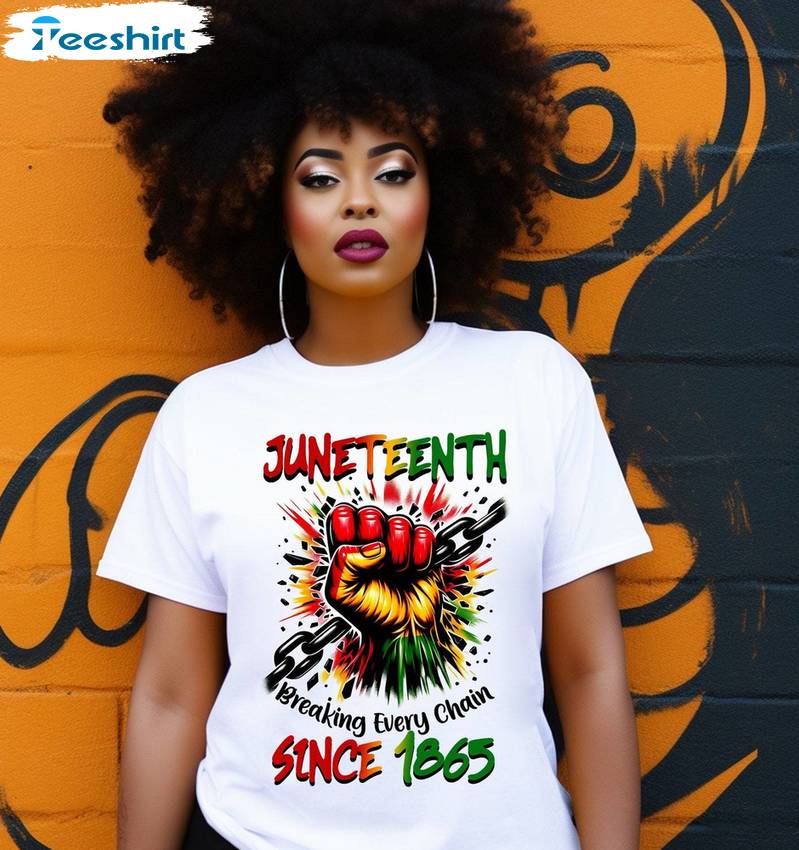 Vintage 1865 Juneteenth Shirt, Human Rights Inspirational Short Sleeve Crewneck