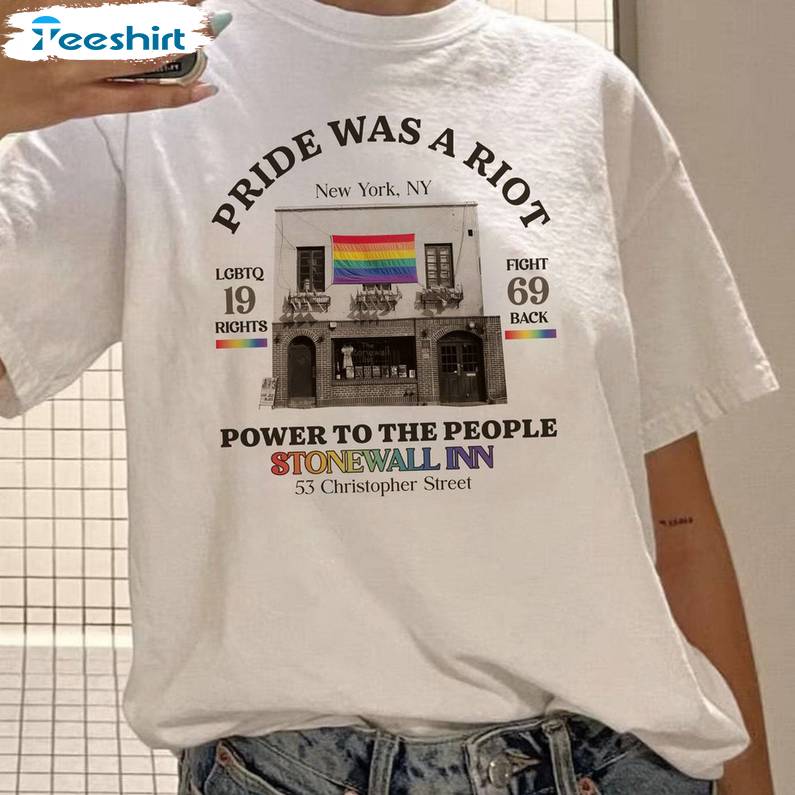 Trendy The First Pride Was A Riot Shirt, Riot Queer Unisex Hoodie Crewneck