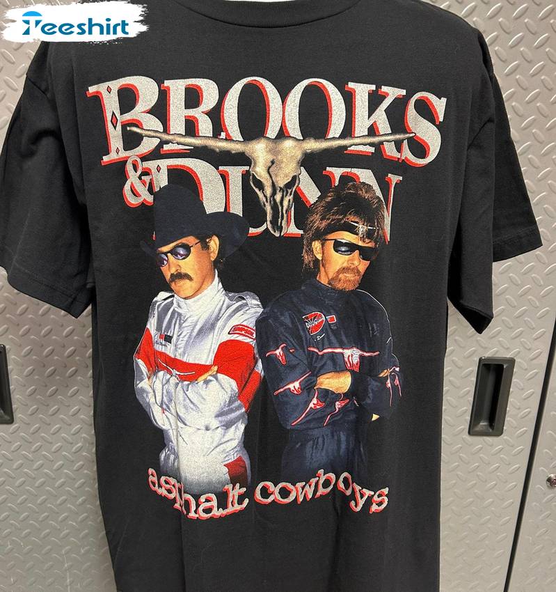 Cool Design Brooks And Dunn Shirt, Racing Team Crewneck Long Sleeve