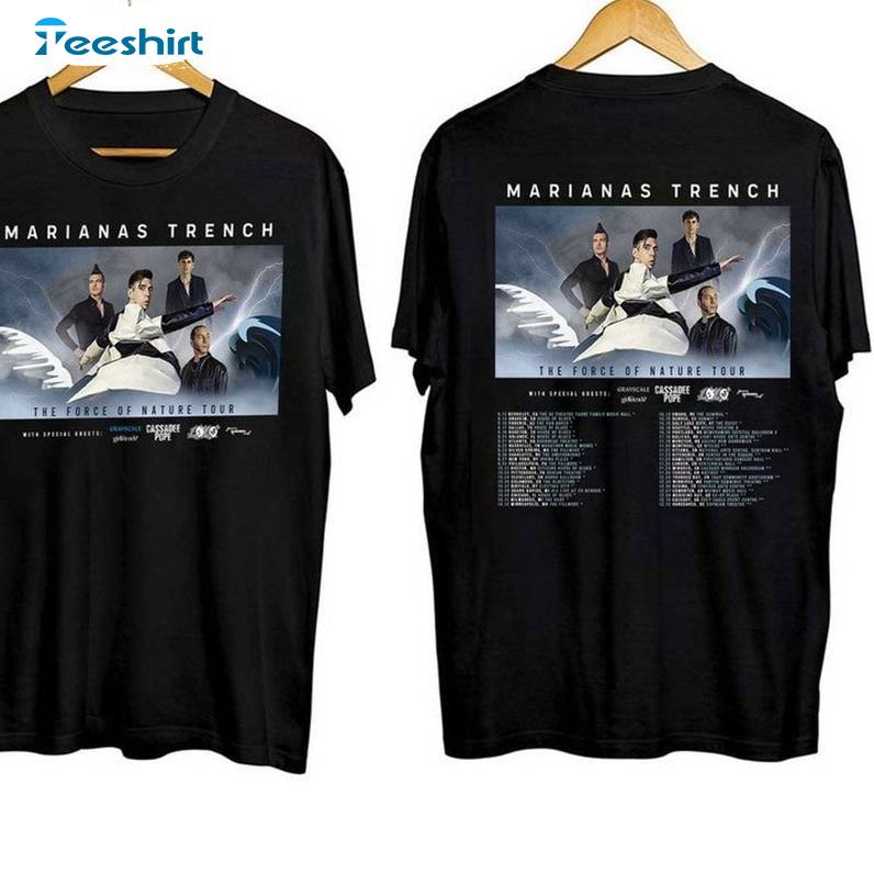 Marianas Trench The Force Of Nature Tour 2024 Shirt, Marianas Trench 2024 Tee Tops Crewneck