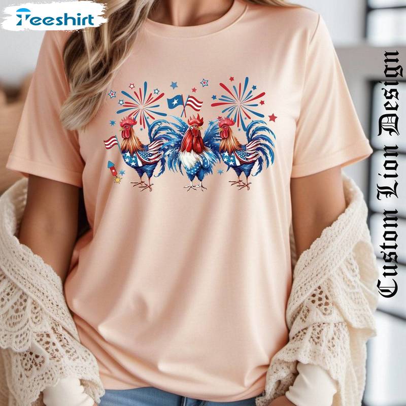 Must Have Chicken 4th Of July Shirt, Patriotic Chicken Usa Flag T Shirt Long Sleeve