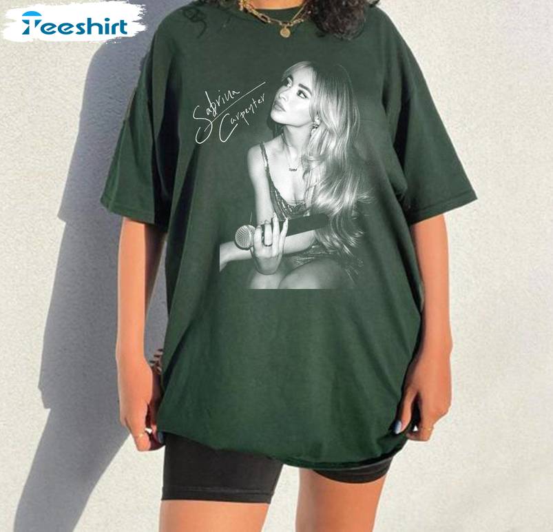 Trendy Sabrina Carpenter Shirt, New Rare Unisex Hoodie Short Sleeve For Music Lover