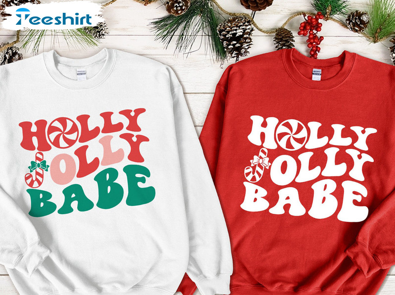 Holly Jolly Babe Shirt - Toddler Christmas Short Sleeve Sweater