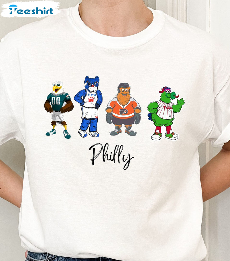 Philly Mascots Shirt - Phillie Phanatic Short Sleeve Sweatshirt