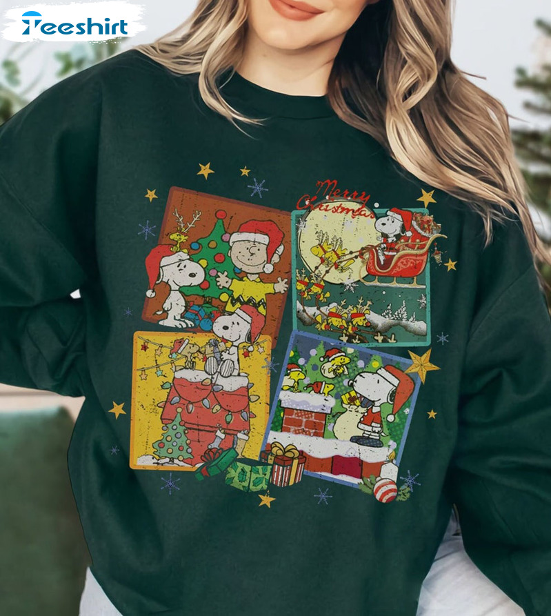 Snoopy Dog Christmas Sweatshirt - Peanuts Christmas Unisex Hoodie Tank Top