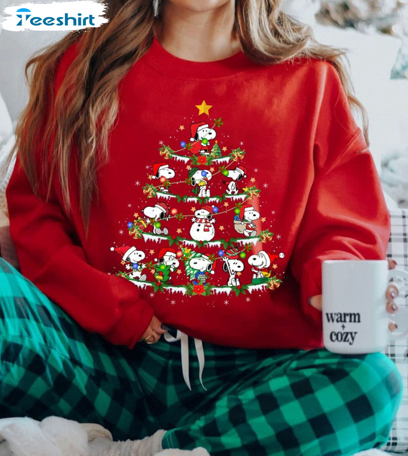 Snoopy Dog Christmas Shirt - Christmas Tree Crewneck Sweatshirt